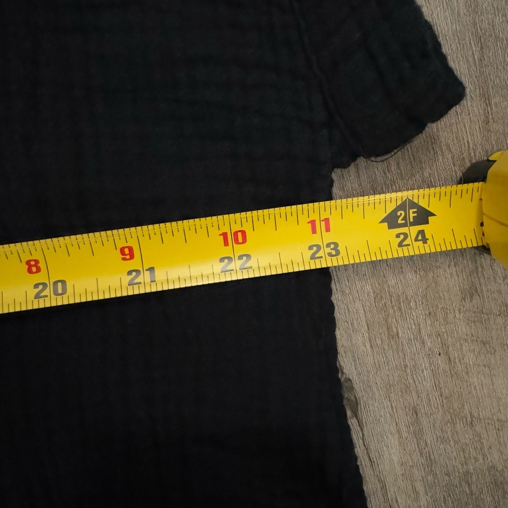 Comfy Cotton Summer Shirt Dress Pockets Black Sz Medium - Picture 5 of 8